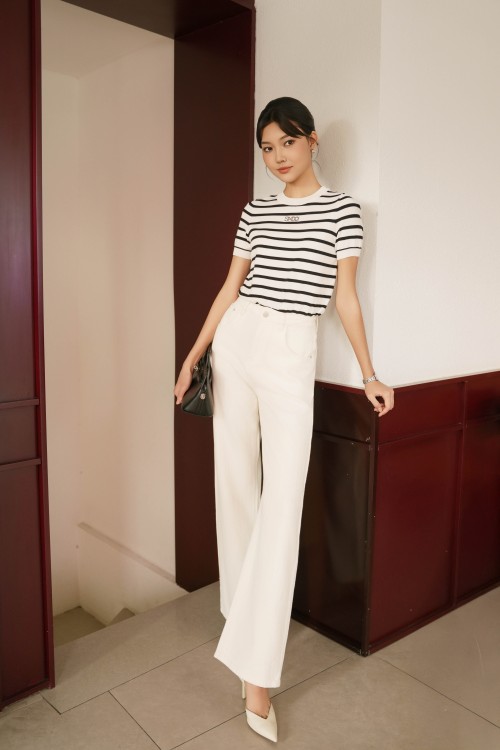 Sixdo Stripe Knit Blouse